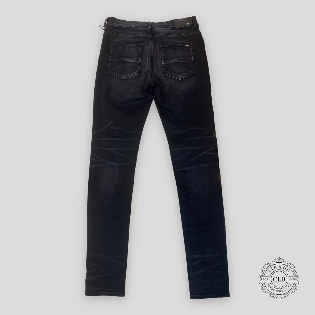Amiri MX1 Ultra Suede Jeans - Black/Red