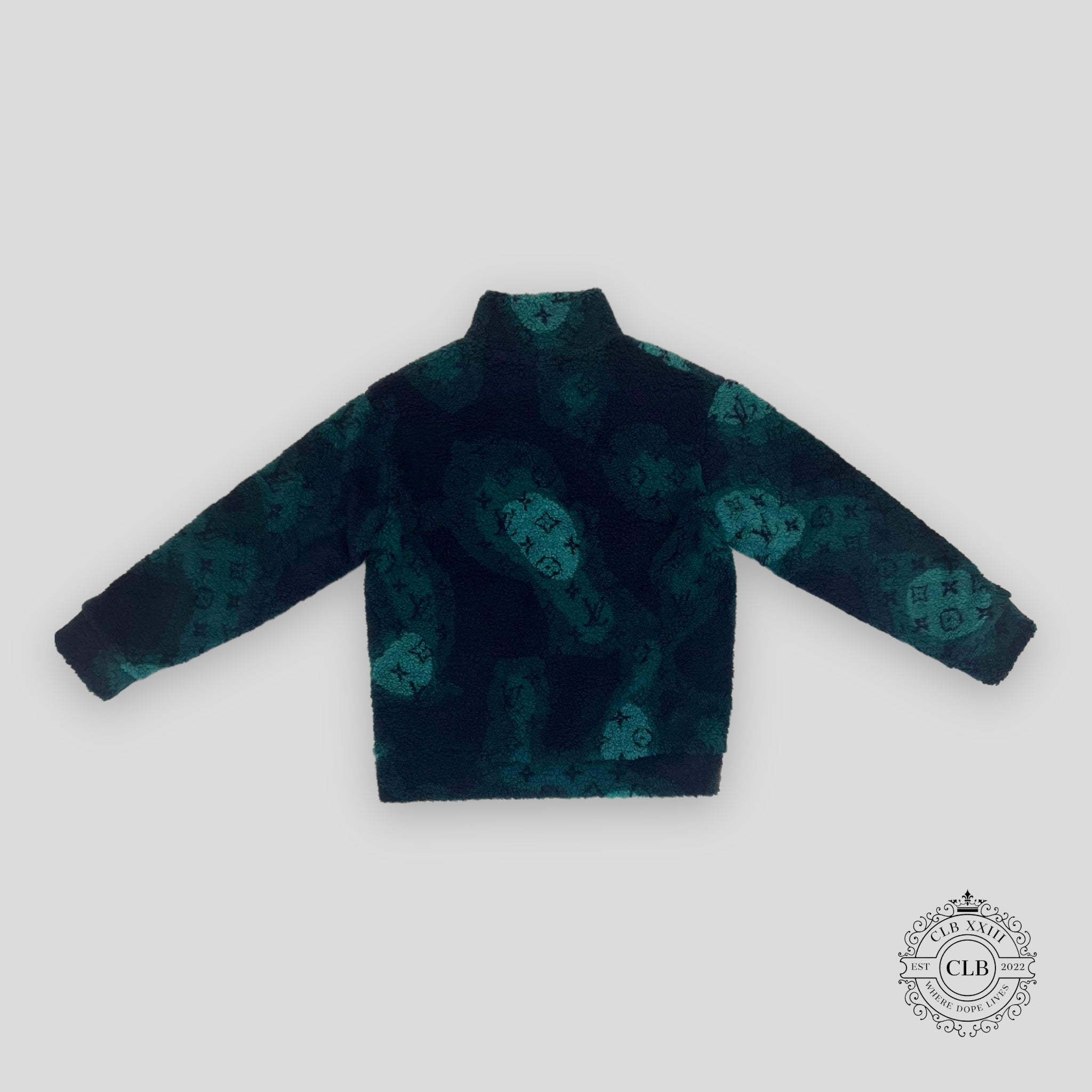 Louis Vuitton Monogram Camo Fleece Jacket in Blue / Green