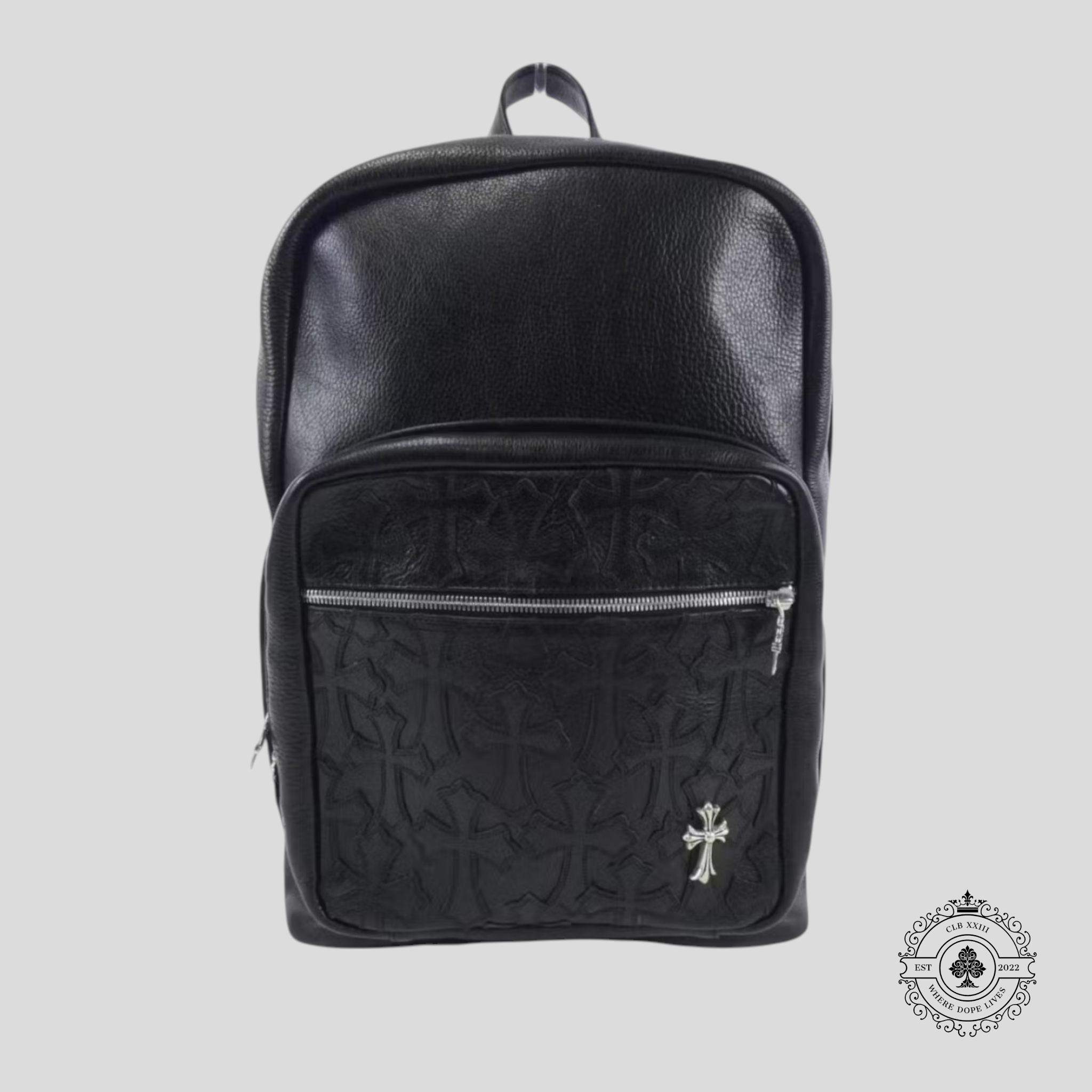 Chrome Hearts Cross Patch Leather Backpack in Black