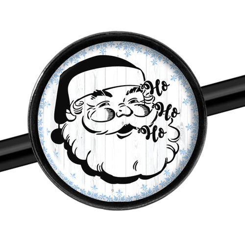14G Christmas Retro Santa Ho Ho Ho Black Industrial Barbell 37mm