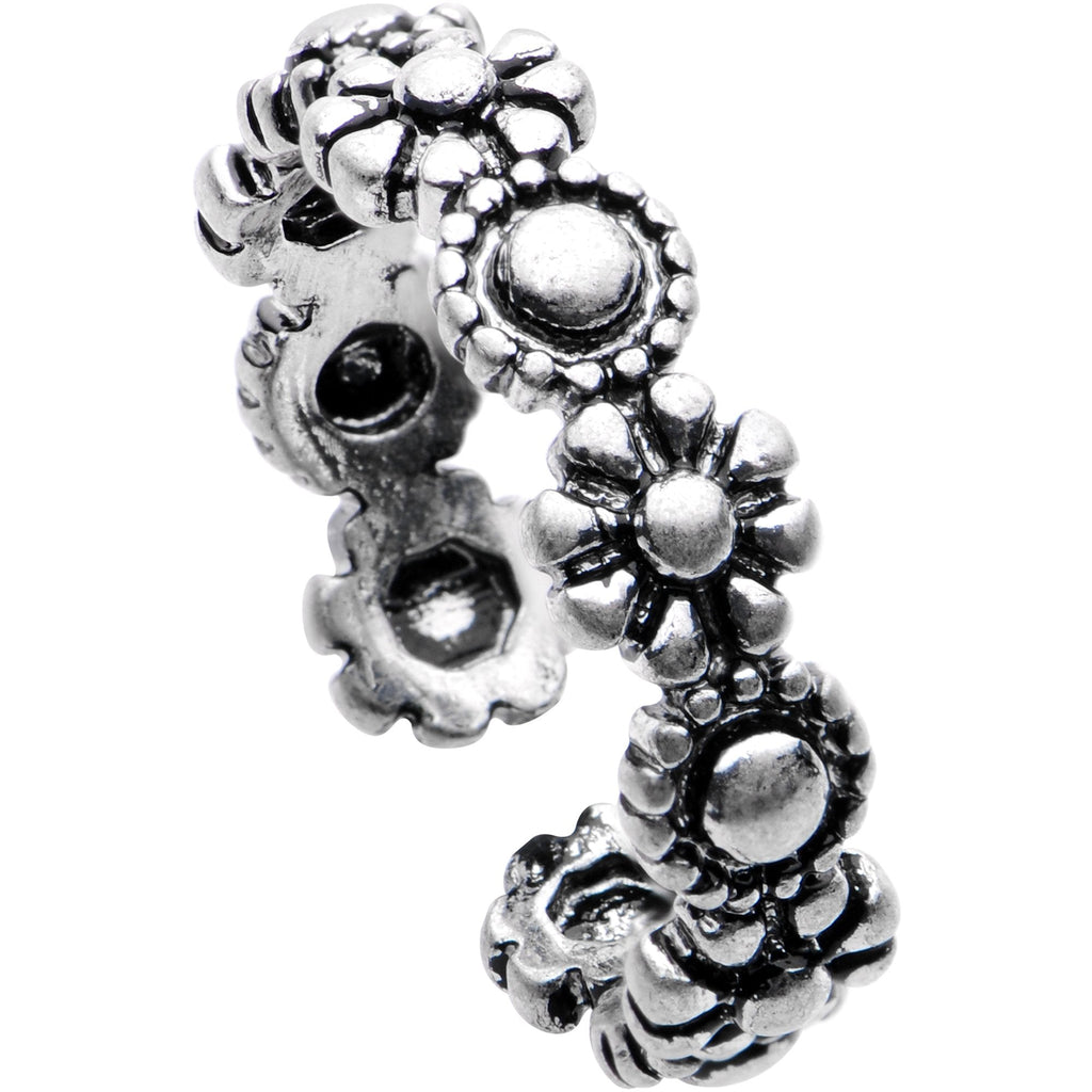 Silver Plated Floral Wreath Toe Ring